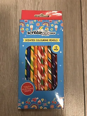 12 Scented Scribble Colouring Pencils For Kids Pack Smell Smelly FAST DISPATCH • £3.99