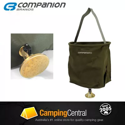 COMPANION CANVAS SHOWER BUCKET 20 LITRE CAMPING CAMP Oztrail  • $31.99