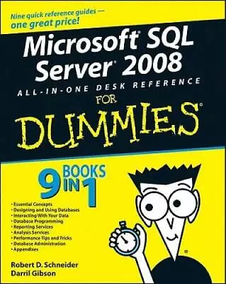 Microsoft SQL Server 2008 All-in-One Desk Reference For Dummies - GOOD • $4.42