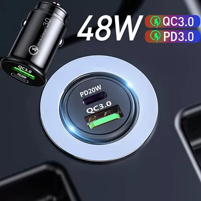 1x Dual USB Car Charger 48W Fast Charging Cigarette Socket Charger Adapter Black • $6.97