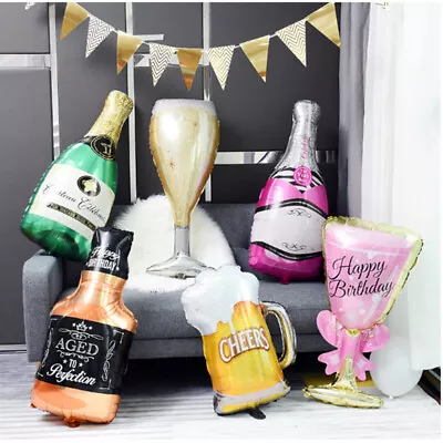 Large Champagne Wine Whisky Beer Martini Foil Balloon Party Decoration Supply • $3.80