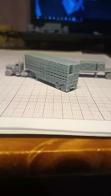 $17 • Buy Z Scale Train Miniature Truck Peterbilt And Livestock Trailer