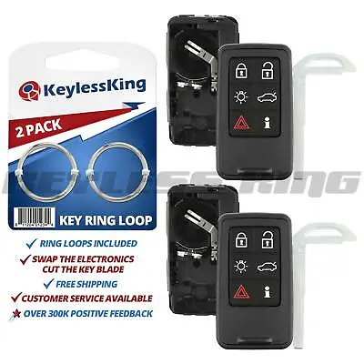 2x Replacement 6b Key Fob Remote Shell Case For Volvo S60 S80 V60 V70 XC60 XC70 • $19.95