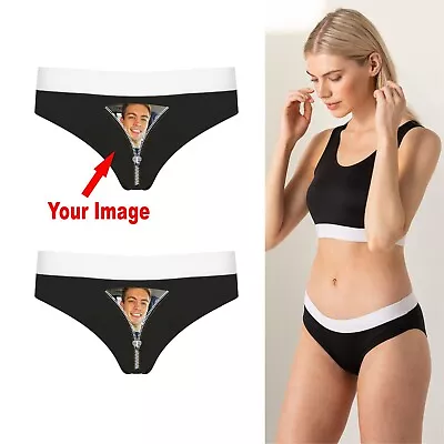 Personalised Zip Image Ladies Funny Knickers Underwear Valentines Wife Panties • £12.99