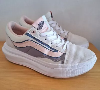 Vans Old Skool Overt CC Trainers UK 5 Beige Pink Lightweight Comfy Cushioned VGC • £29.50