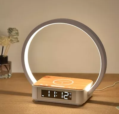 Blonbar Bedside Lamp Qi Wireless Charger LED Desk Lamp With Alarm Clock Touch • $87.95
