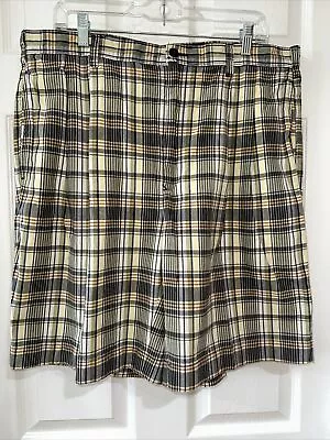 Jos. A. Bank Men's Size 38 Cotton Bermuda Shorts Plaid Blue Green Multi EUC • $17.99