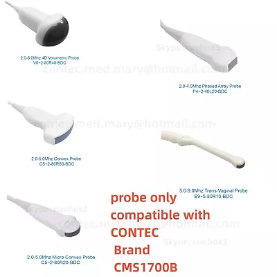 4D Probe/ Cardiac (Phased Array)Convex//Linear/Transvaginal/Cavity For CMS1700B • $790