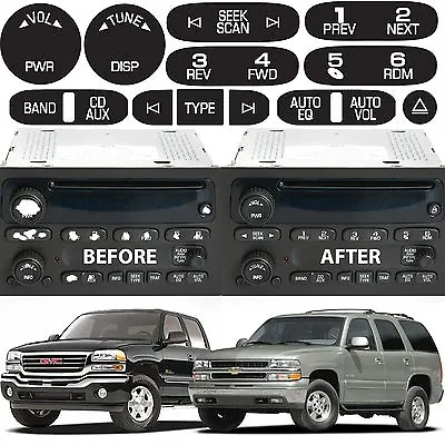 Replacement Radio Button Stickers For 2002-2006 GM Trucks New Free Shipping USA • $19.99