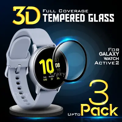 3X For Samsung Galaxy Watch Active 2 Full Cover Tempered Glass Screen Protector • $9.95