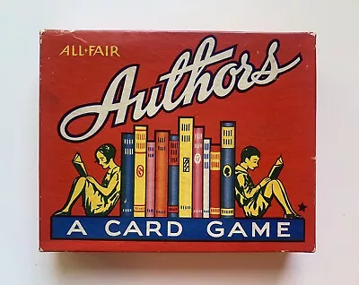 Vintage 1920s Authors Card Game 36 Cards E.E. Fairchild Corp • $24