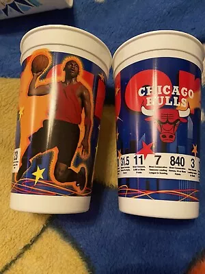 Michael Jordan Chicago Bulls Stats Cup McDonalds 1999 Mj Air VINTAGE Lot Of 2 • $14.99