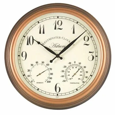 Smart Garden Outside In 15inch Gold Victorian Astbury Wall Clock & Thermometer • £22.19