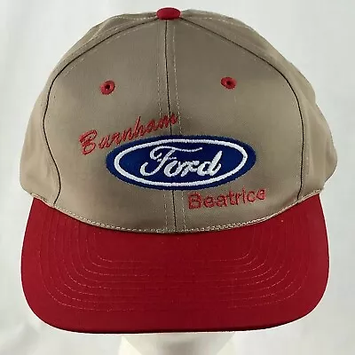 Vintage Burnham Ford SnapBack Trucker Hat Cap Beatrice Nebraska Car Truck • $25.74