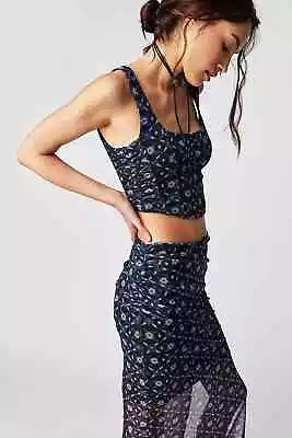 Free People Galaxy Corset Set Sz XL Crop Top & Midi Skirt • £29.99