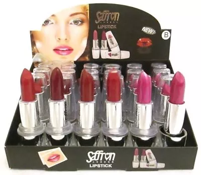 Saffron London Lipstick 6 Pink Red Colours Job Lot Wholesale Bulk Buy Display • £24.89