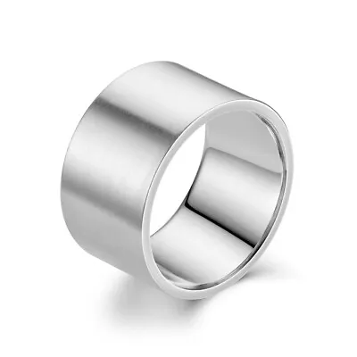 Mens 12mm Titanium Stainless Steel Wide Rings Frosted Band Jewelry Gift Size6-13 • $1.86