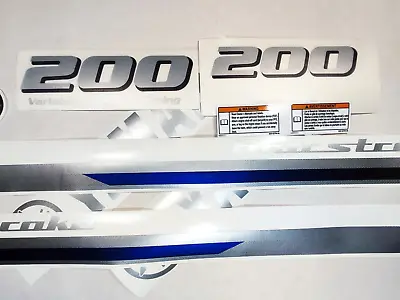 For YAMAHA F 200 Four Stroke.SILVER Vinyl Decal Set From BOAT-MOTO / Sticker Kit • $65