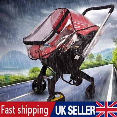 Baby Car Seat Carrier Rain Cover For Doona Baby Stroller Transparent Travel Cars • £8.49