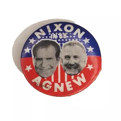 Vintage 1968 Nixon Agnew Presidential Campaign Cello Pinback Button • $9.99