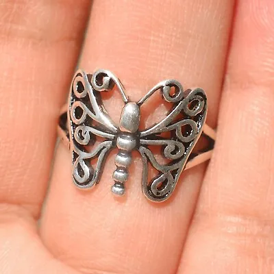 Butterfly Designer Ring Handmade Open Band Ring 925 Sterling Silver Jewelry • $25.01