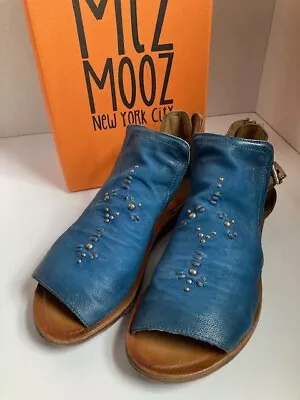 Miz Mooz Blue Leather Boho Sandals Size 39  • $28