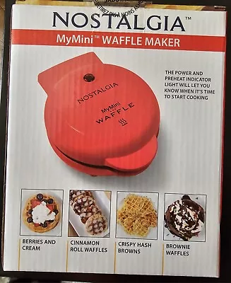 NEW! Nostalgia My Mini Personal Electric Waffle Maker Red • $9