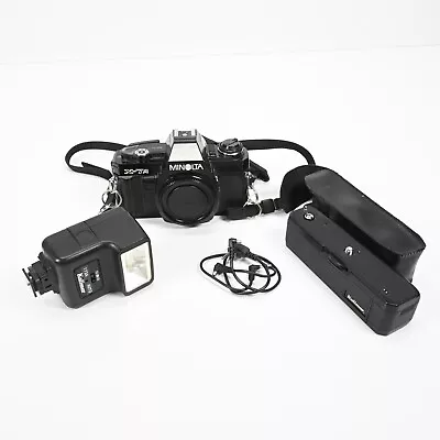 MINOLTA X-7A (X-370) 35mm SLR Rare Black Body & Auto Winder • $18.92