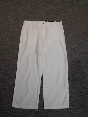 Marc Anthony Linen Blend White Pants Drawstring Men's Size 40x30 New Def. • $16.95