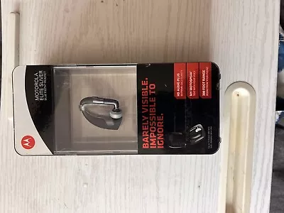 Motorola Elite Silver Bluetooth Headset HD Black • $10