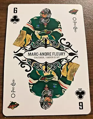 2023-24 O-Pee-Chee Hockey Playing Card Of Marc-Andre Fleury  (Six Of Clubs) • $0.79