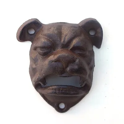 1 BullDog Cast Iron Bottle Opener Mountable Vintage Look Man Cave English Dog • $12.99