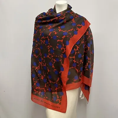 Marc By Marc Jacobs Scarf Shawl Wrap 52  By 70  Abstract & Polka Dots JUMBO • $80.07