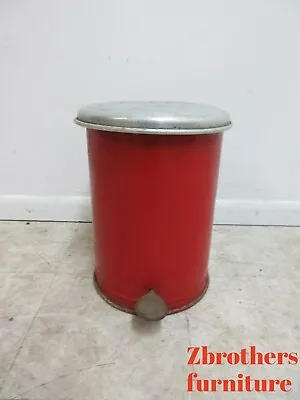 Vintage 1950s Industrial Dental Cabinet Trash Can Waste Basket Mechanical Lid • $296.10