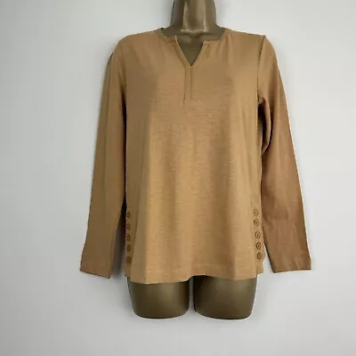 Mistral Top Sand Soft Organic Cotton Jersey Notch Neck Womens New Sizes 8 - 12 • £5