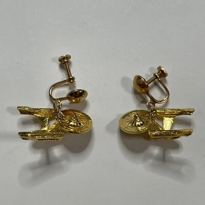 £34.77 • Buy Vintage Star Trek Starship Enterprise Gold Color Cuff Links