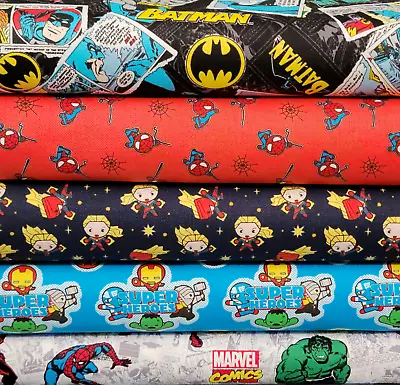 Marvel DC Comics Fabric By The 1/4 Yard - CHOOSE SUPERHERO PRINT - 100% Cotton  • $5.99