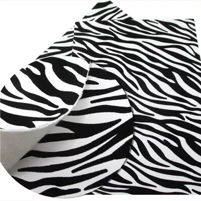 Zebra Fuzzy Texture FAUX LEATHER SHEET 8 X 12  WHOLESALE 1056369 • $2.75