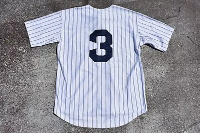 New Babe Ruth New York Yankees WHITE Pinstripe Baseball Jersey Adult Men's Large • $45