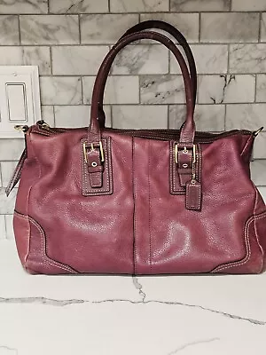 COACH Purple Leather Hamilton Satchel * Shoulder * Handbag * Purse * One Owner * • $58.50