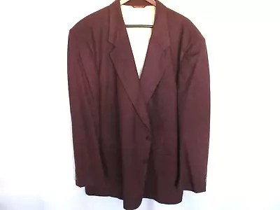 Cricketeer Per Suede Mens Sport Coat 46L Deep Wine Microfiber Suede 2 Button • $35