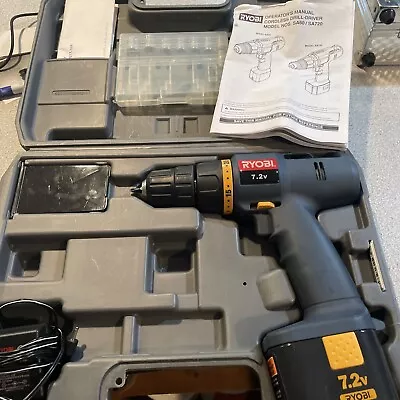 Ryobi SA720 7.2V Cordless Drill With - Battery Charging Cable + Case! • $10