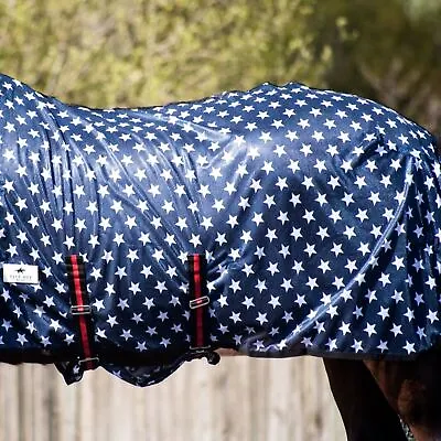 £29.99 • Buy Fly Horse Pony Sheet Rug Lite Combo Tail Belly Cover Mask Navy White Star