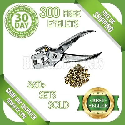 Heavy Duty Fabric Leather Craft Pliers And Brass Gold Eyelets Hole Punch Tool • £7.29