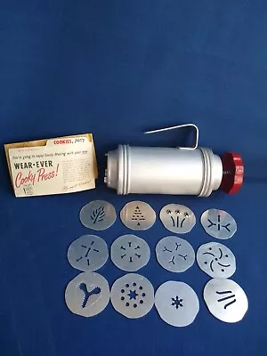 Vintage WearEver Aluminum Cookie Press No 3358 W/ 12 Cookie Plates Instructions • $12.99