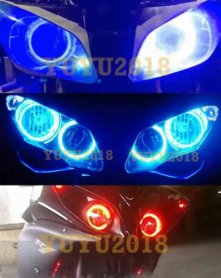 RGB Halo Ring For Yamaha R1 Headlight Multicolor Angel Eye Bluetooth DRL Lamp • $34.81