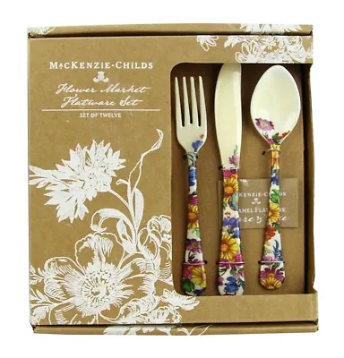 Mackenzie Childs 12 Piece Set Flower Market Enameled Flatware New Original Box • $135