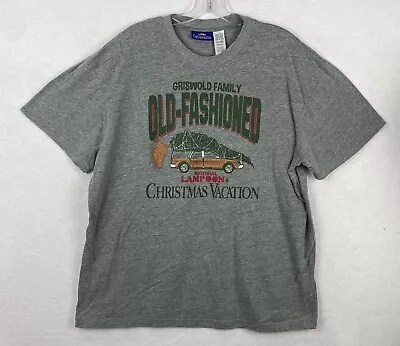 CHRISTMAS VACATION Shirt Men L Gray Griswold Family Old Fashioned Sleepwear Soft • $8.99