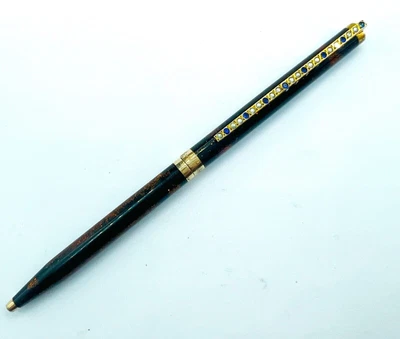 S.T. Dupont BallPoint Pen Laque De Chine With Blue & White Diamonds Gold Plated • $342.25