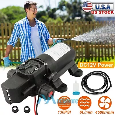 12V 70W Water Pressure Diaphragm Pump Self-Priming Pump 130 PSI 5.5 GPM Boat RV • $31.79